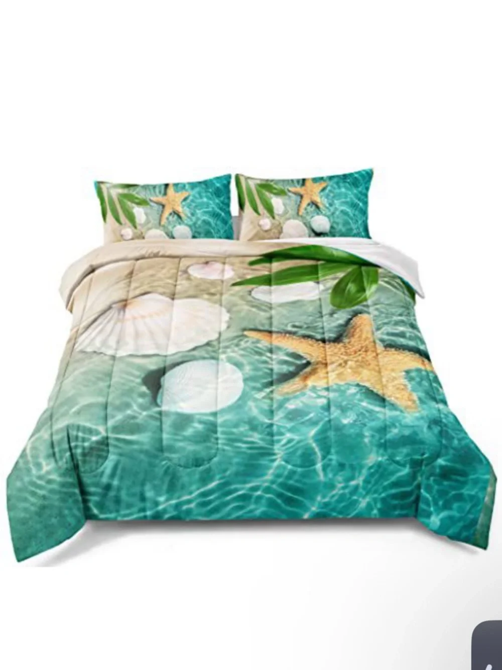 Seashore Starfish Comforter Set - Teal
